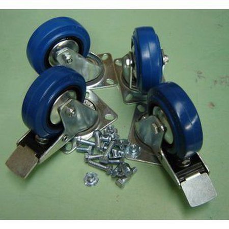 4 Castors, 2 x Braked, x2 none braked (Fitted)